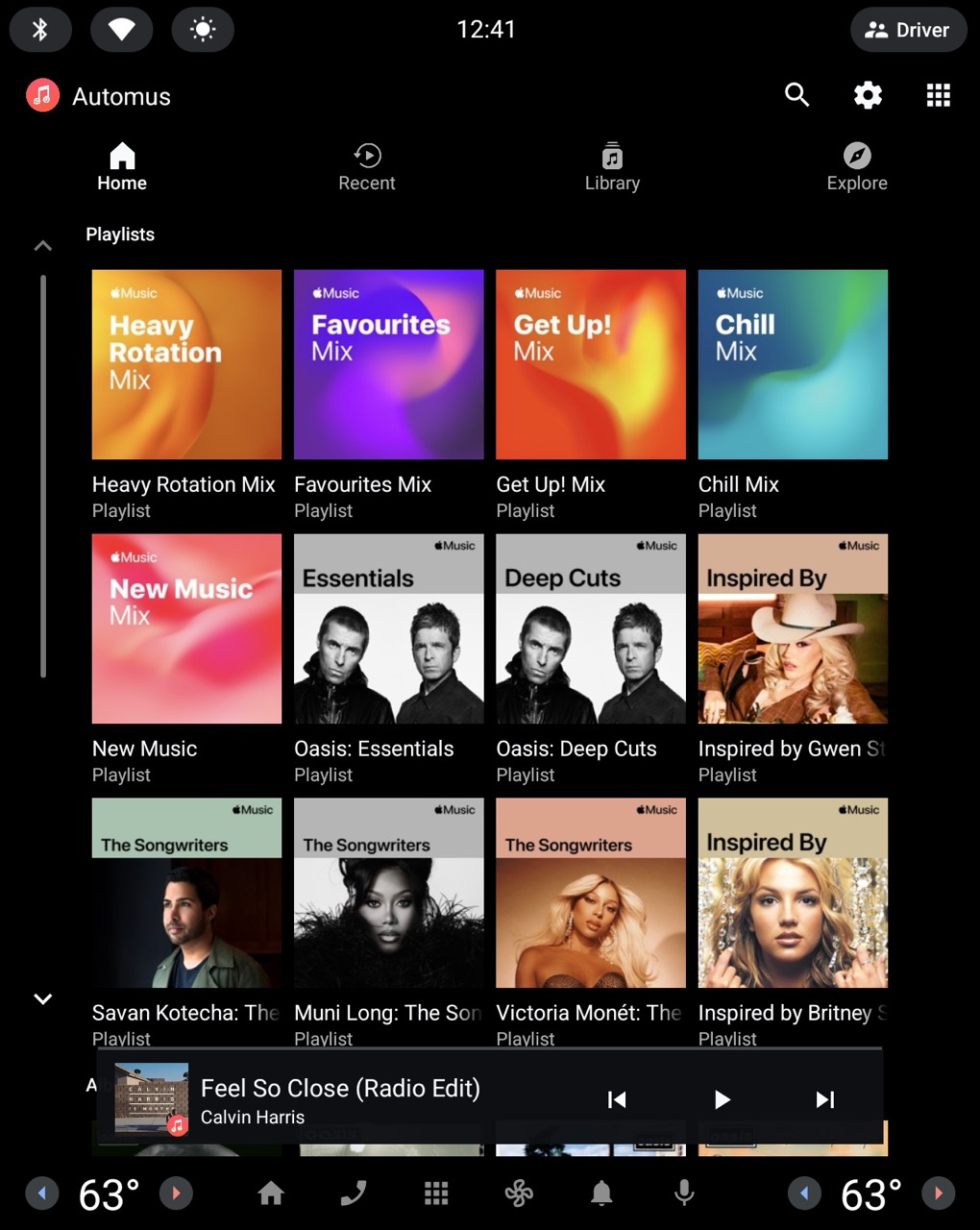 Home screen - Automus
